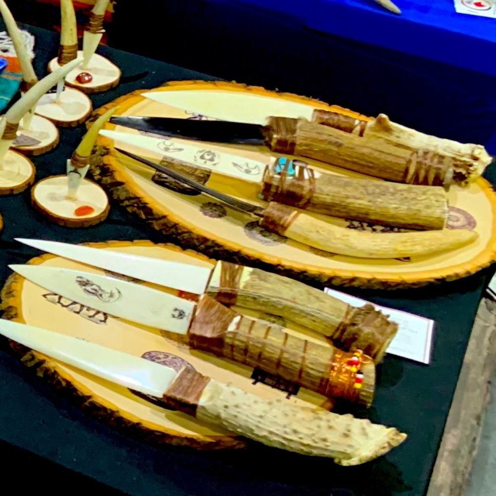 Indigenous original deer handle buffalo bone knives letter openers
